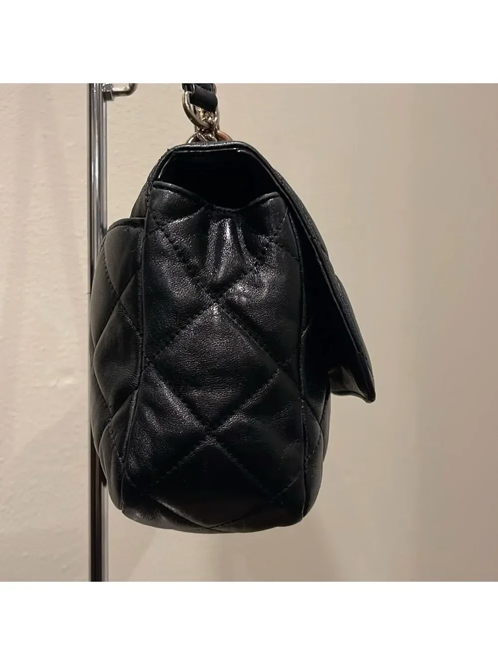 DKNY Black Quilted leather Shoulder Flap Bag
